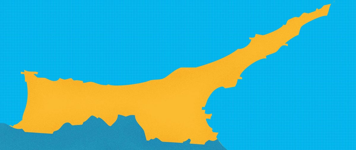 地图的北塞浦路斯的度假村