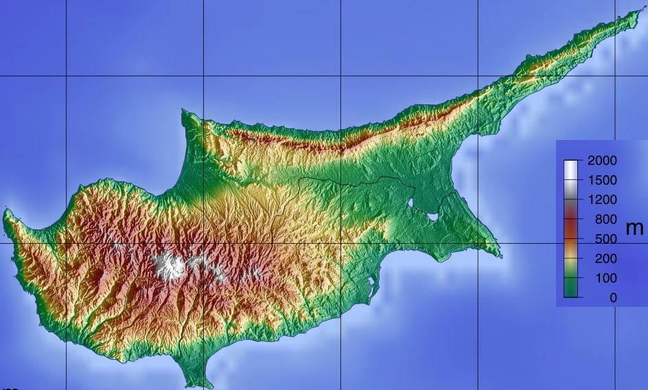 地图塞浦路斯山