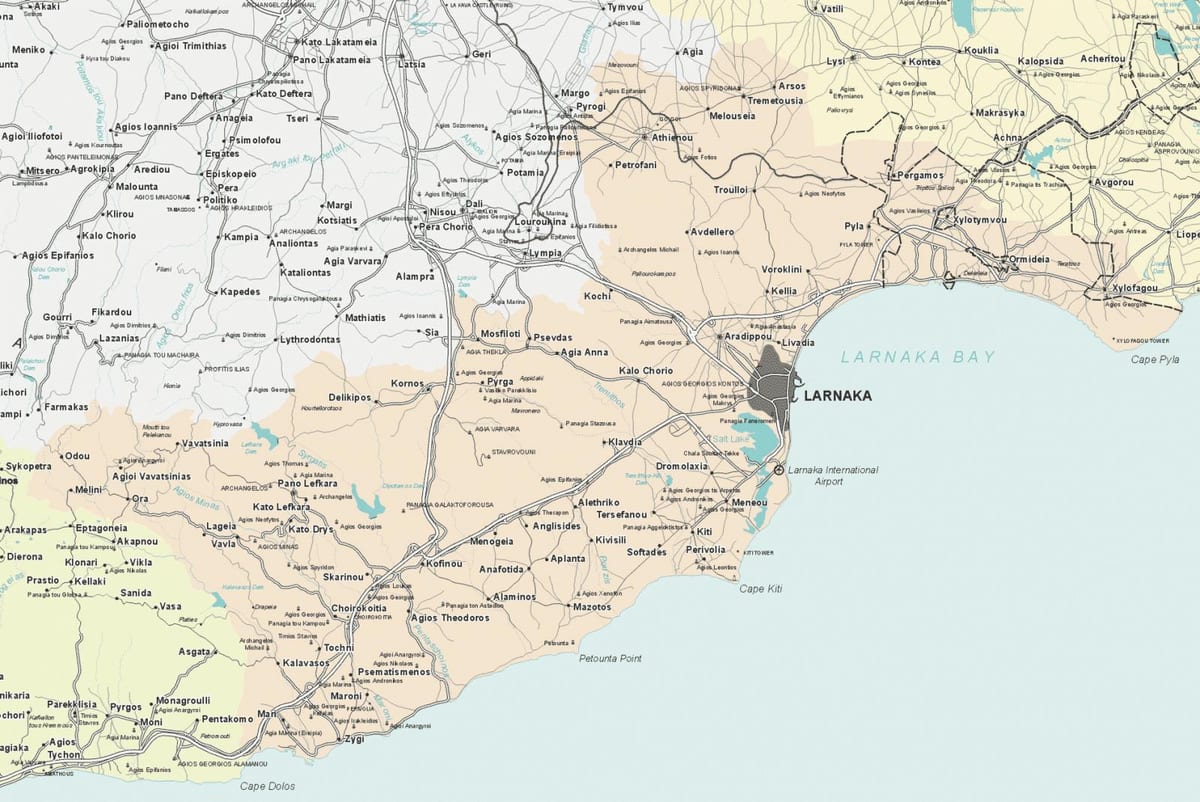 地图塞浦路斯拉纳卡