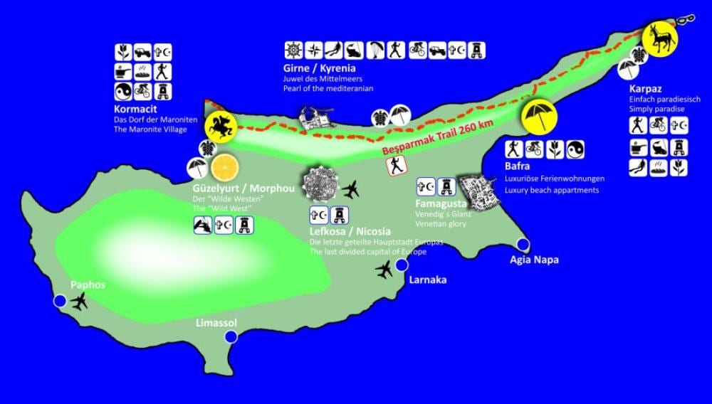 塞浦路斯远足小径图