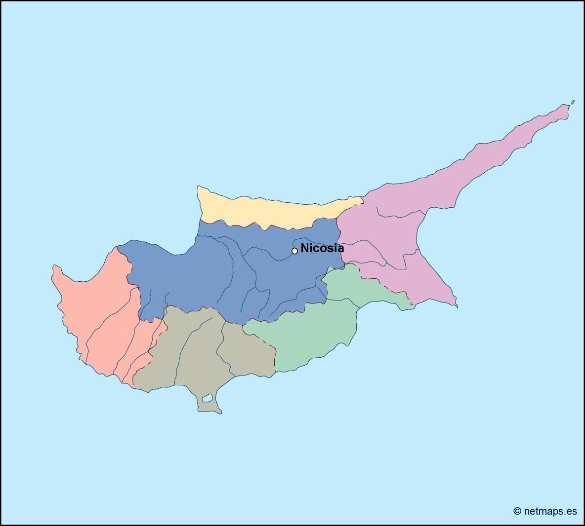 地图塞浦路斯矢量