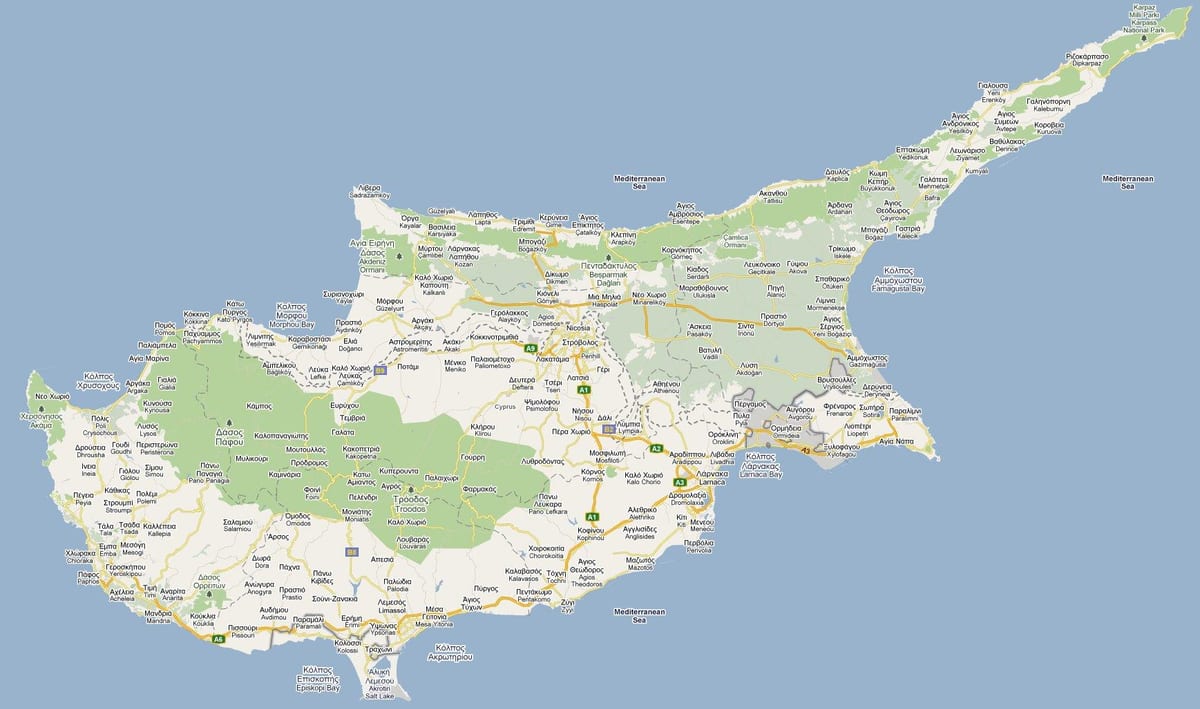 街道地图派亚的塞浦路斯