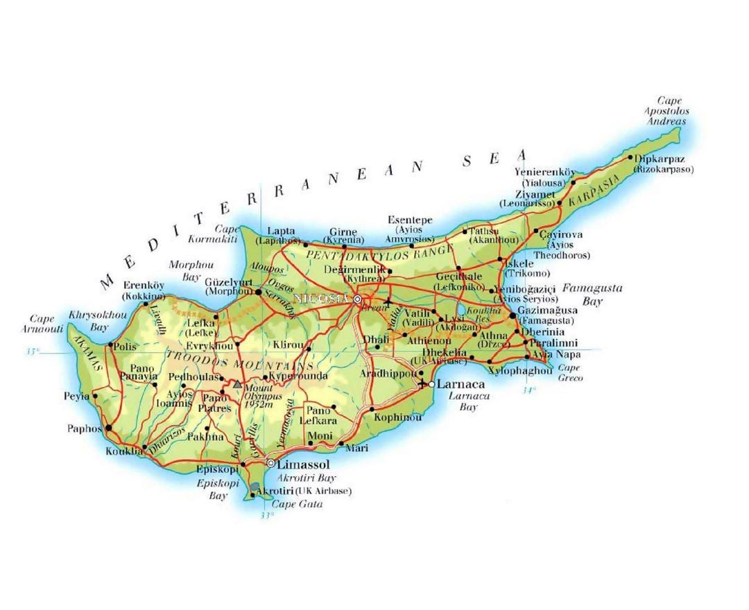 地图lapta北塞浦路斯