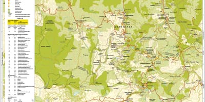 地图特罗多斯山脉的塞浦路斯
