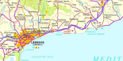 塞浦路斯高尔夫球场的地图