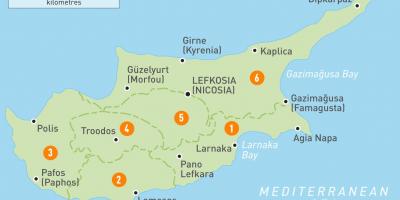 地图塞浦路斯国家