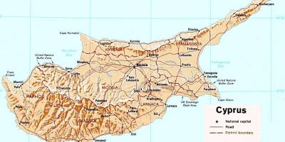 详细的地图塞浦路斯岛