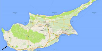 地图塞浦路斯显示出机场的