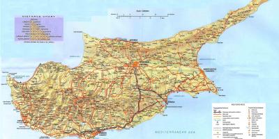 塞浦路斯海滩的地图