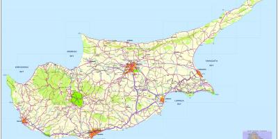 地图的路塞浦路斯
